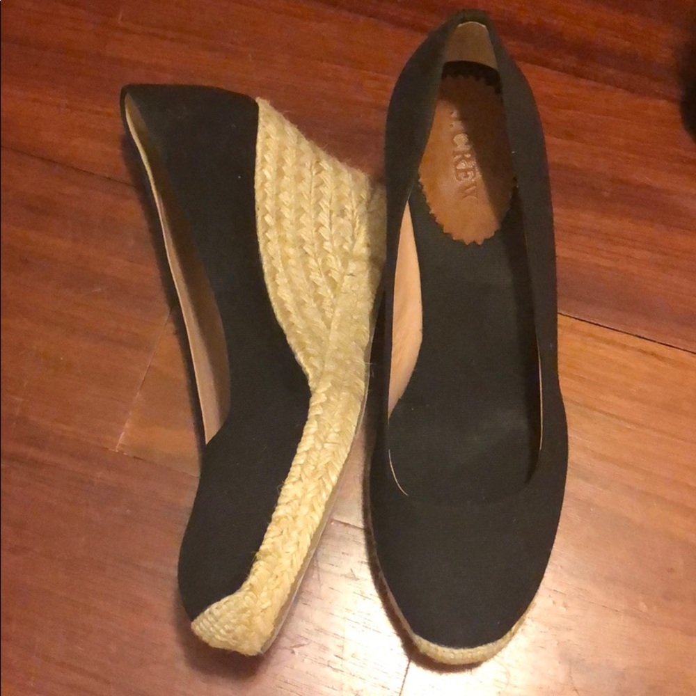 Black J Crew barely worn wedges